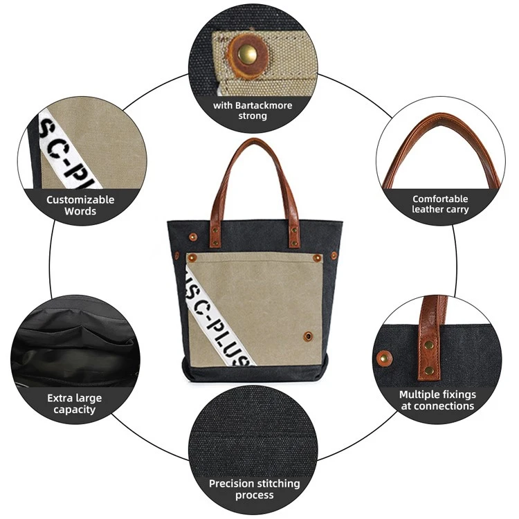 unique canvas tote bags-details