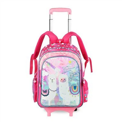 Bag Ysgol gyda Troli Datodadwy